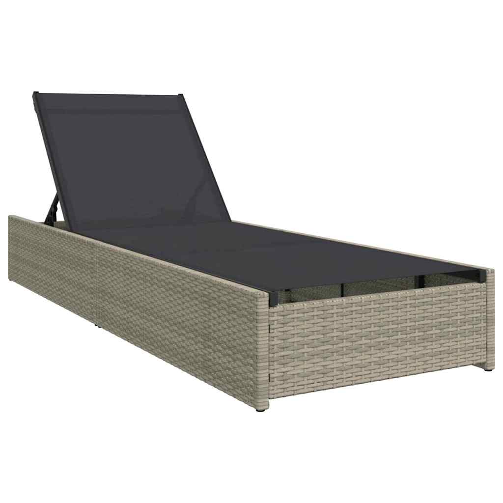 Sun Lounger Reclining Beige 60 x 200 x 27cm Poly Rattan